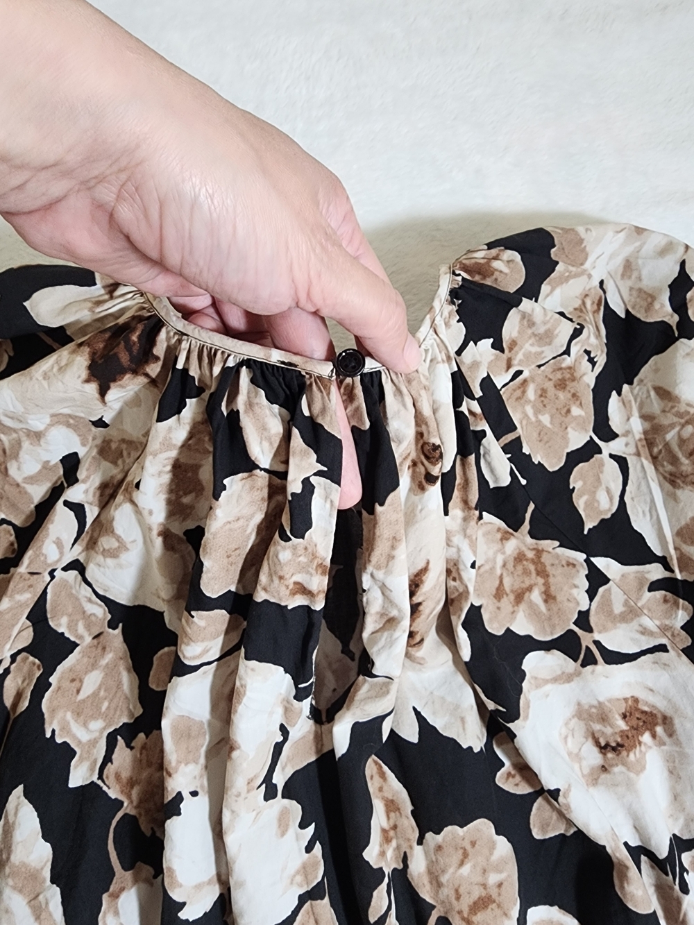Rails Khloe Dress Sepia Roses Puff Sleeve Mini Medium Cotton Blend - Picture 12 of 13